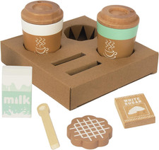 Pretend Play Coffee Cup Toys,Wooden Play Kitchen Accessories,Fake Food Play f...