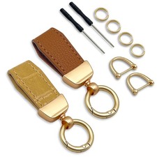 Leather Car Keychain,Metal Keyring Woven Strap Braided Rope Screwdriver Carab...