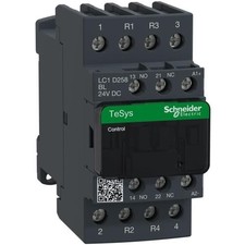 1pk SCHNEIDER ELECTRIC LC1D258BL Contactor, Resistive Load, 24VAC, 40A, 4P,
