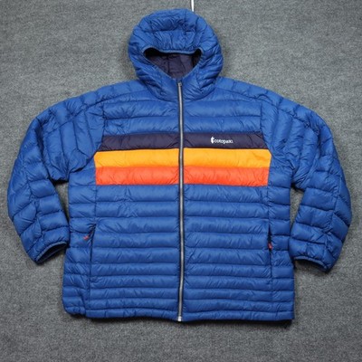 Cotopaxi Fuego Jacket Mens 2XL Blue Hooded Down Puffer Insulated Full Zip Hiking