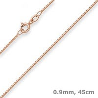 0,9Mm Veneziakette Goldkette Collier Halskette Aus 585 Gold Rotgold 45Cm