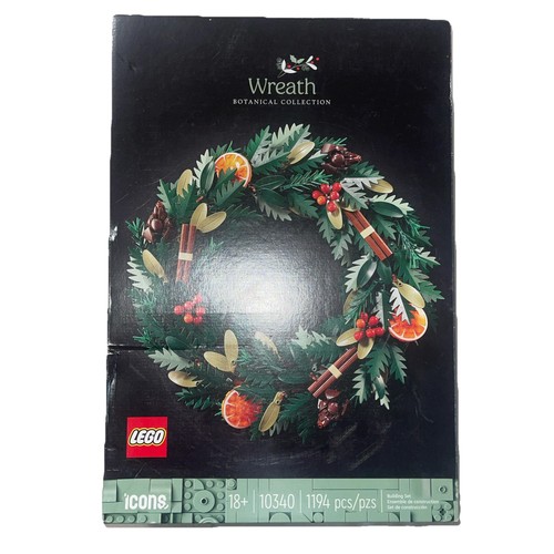 LEGO Icons 10340 Christmas Wreath 1194 Pcs Botanical Collection - New Sealed