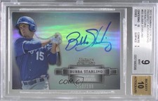 2012 Bowman Sterling Prospect Refractor /199 Bubba Starling BGS 9 MINT Auto u2h