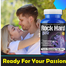 Rock Hard Big Testosterone Booster for Men Strength stamina Energy 60 Tablets