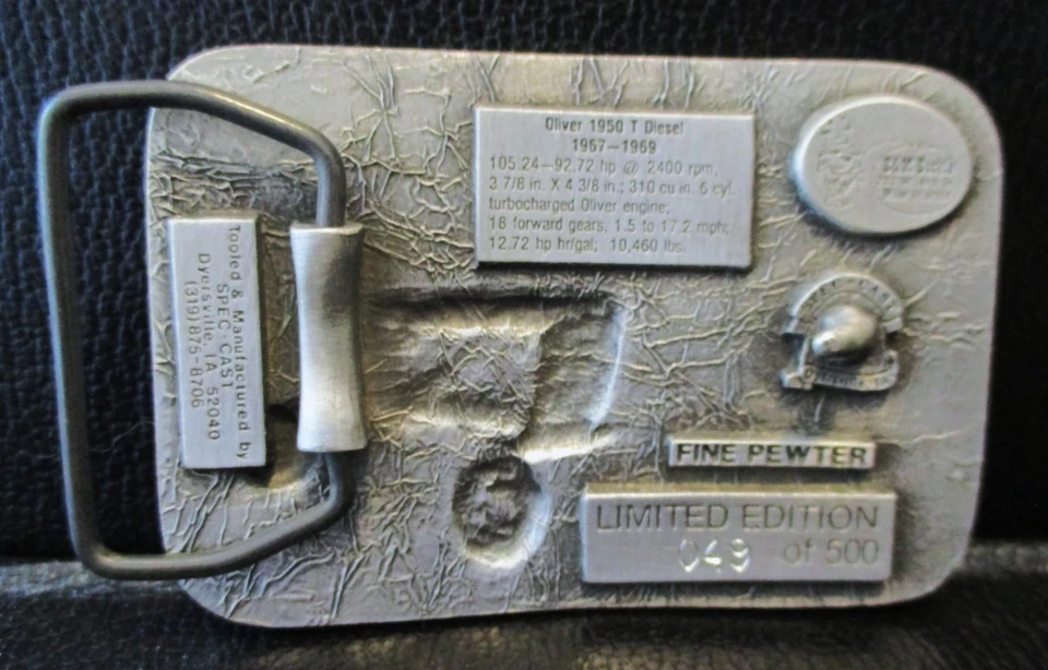 Oliver 1950 T 1967-1969 Diesel Tractor Peltre Cinturón Hebilla Especificación Fundido Edición Limitada Foto 2 de 3