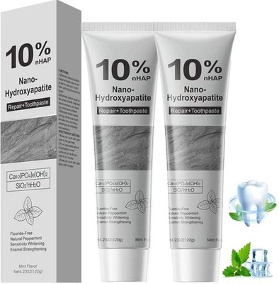 2Pcs 10% Hydroxyapatite Toothpaste,Nano-Hydroxyapatite Toothpaste 4.23 oz