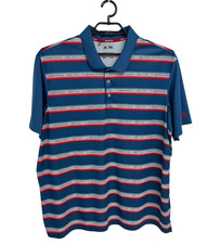 adidas Climacool men's polo shirt striped red blue short sleeve size 2XL