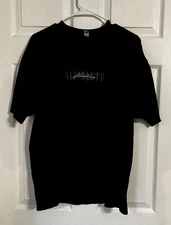 los angeles apparel Tshirt Men’s Size Medium Black With Graphic On Front & Back 