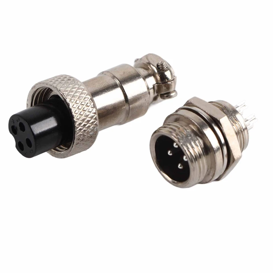 Durable 10 Set GX12 4Pin 12mm Aviation Plug Male Female Metal Socket Connector - Image 2 of 4
