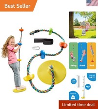 Single Disc Tree Swing for Kids w/ Rainbow Cl...