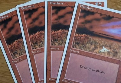 X 4 Flashfires NM-M  4th Edition 1995 MTG Magic The Gathering