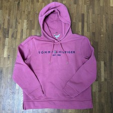 Tommy Hilfiger Damen Hoodie, Gr. S, Himbeere