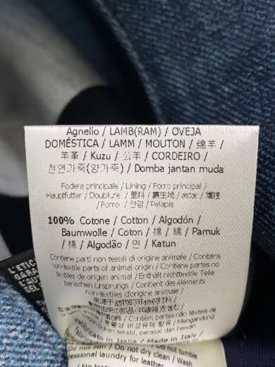 FENDI Trompe l'oeil Leather Jacket/ Size 48/ Sheepskin/ Blue/ All-Over Print/ PR thumbnail 7