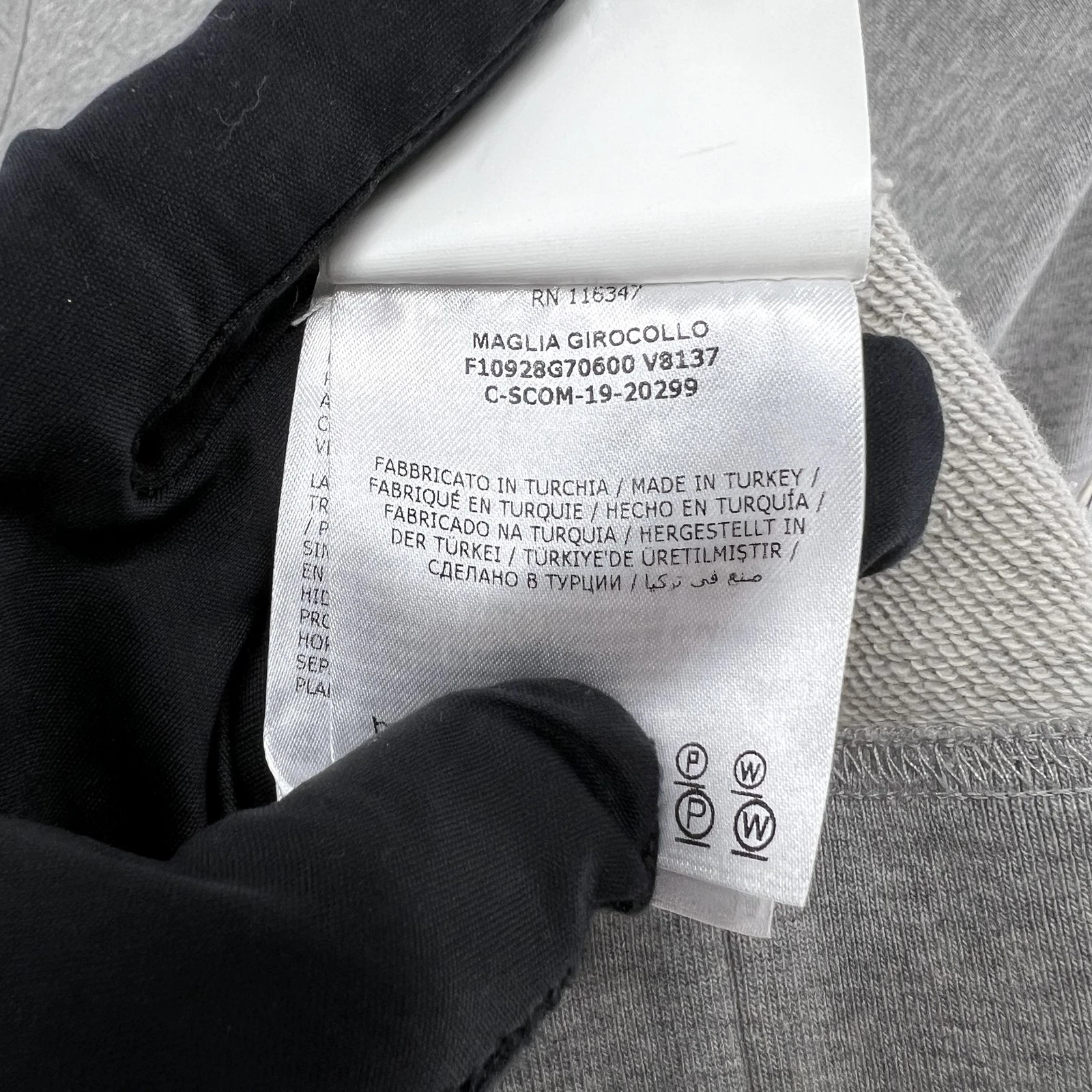 Felpa Moncler grande logo manica lunga grigio 138672397