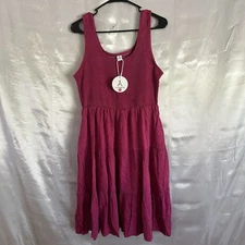 Anrabess Sleeveless Smocked Mini Tiered Scoop Neck Tank Dress