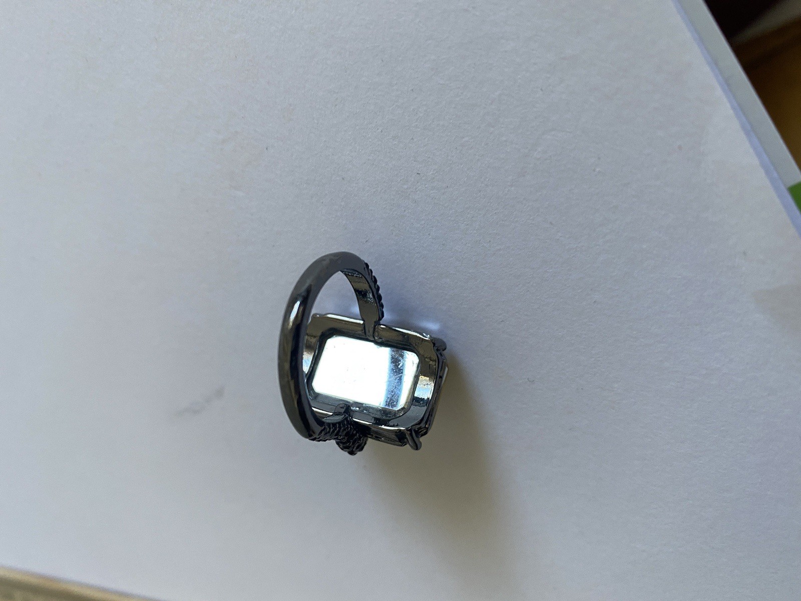 Statement Ring Emerald  Cut Yellow Stone Silver S… - image 5