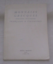 ANCIEN CATALOGUE DE VENTE NUMISMATIQUE DROUOT 1960 MONNAIES GRECQUES ET