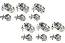 House Guard Entry Deadbolt Combo Door Knobs Locks Satin Nickel Keyed Alike