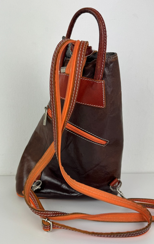 2in1 Tasche Rucksack Vera Pelle Leder Handtasche Umhängetasche Tagesrucksack - Bild 4 von 11