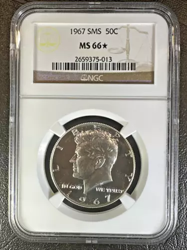 1967 KENNEDY SMS Half Dollar * NGC MS66 UNCIRCULATED Brown Label * STAR AWARD *
