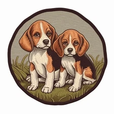 Beagle Dog Patch Face Cut out Iron on/Sew on Applique For Clothes