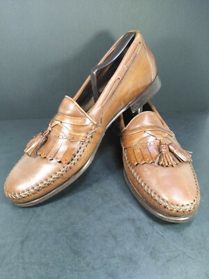 Johnston Murphy Dress Shoes Mens Brown Slip On Tassel Kilt  display picture 1