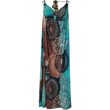 Janice Women's Large Slinky Beaded Maxi Dress Beach Tropical Vacation