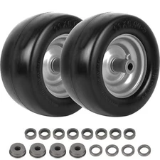 11x6-5 Flat Free Tire 2-Pack for Zero Turn Riding Lawn Mowers with Rim