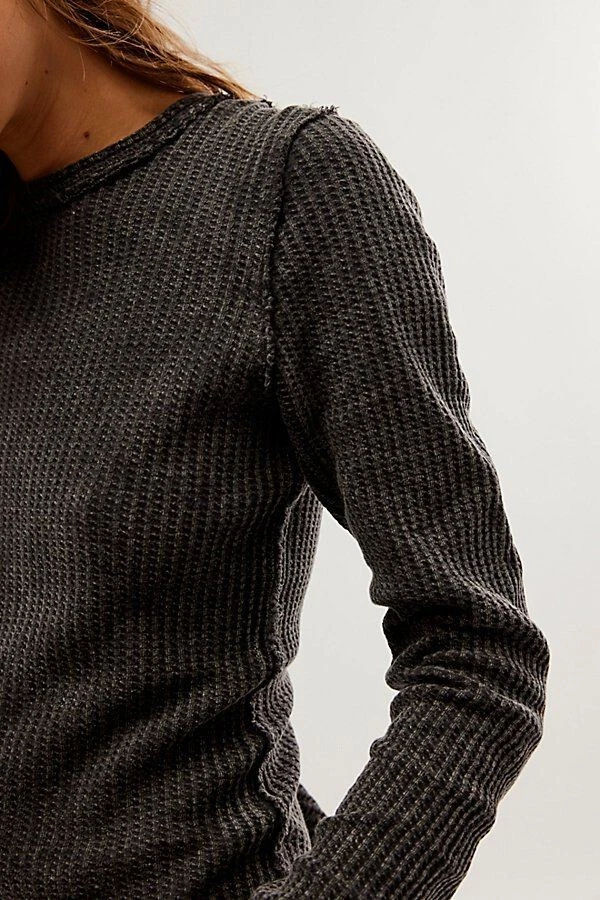 Top térmico manga larga Free People Roll With It - negro - pequeño - nuevo - precio de venta sugerido por el fabricante 44 GBP Foto 3 de 4