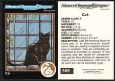 1991 TSR AD&D Gold Border RPG Fantasy Art Card #509 Dungeons & Dragons Black Cat