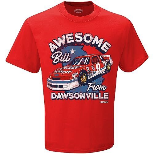 Bill Elliott #9 NASCAR 2023 Awesome Bill from Dawsonville Red T-Shirt - Picture 1 of 5