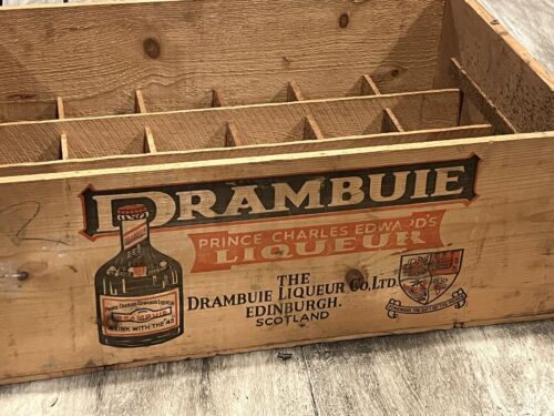 Vintage Wooden Drambuie Scotch Whisky Crate Prince Charles Edward Scotland (10A) - Picture 6 of 8