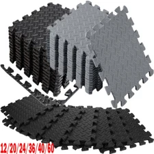 12~60Pc Puzzle Exercise Mat Floor Mats Soft Foam Interlocking Tiles Home GYM USA