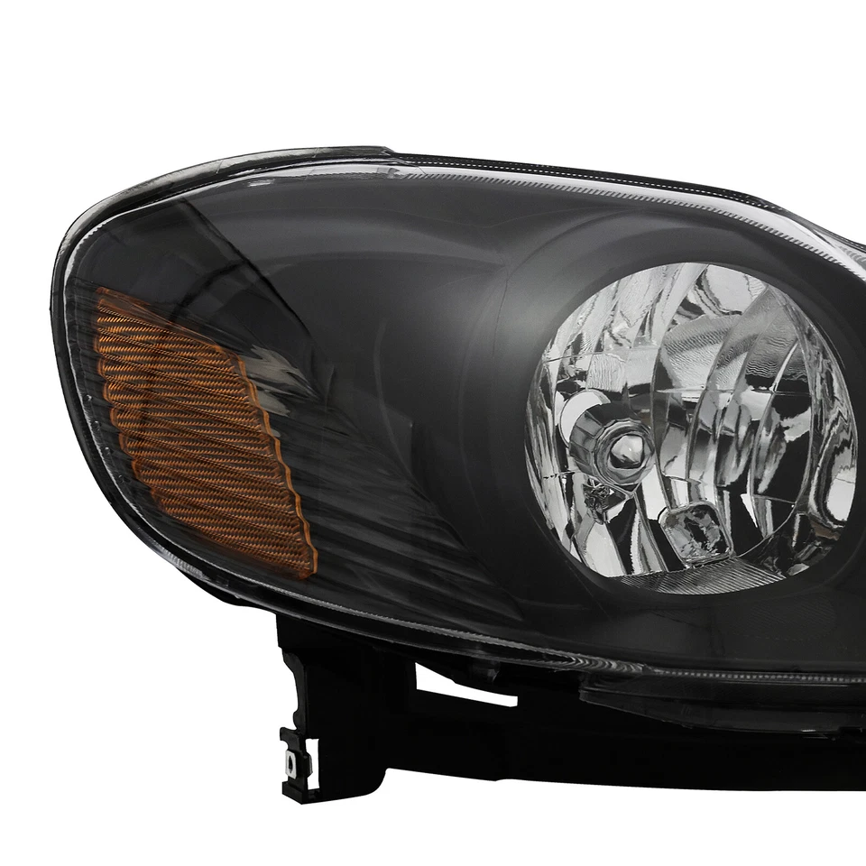 Headlights Headlamps Left+Right For 2003-2008 Toyota Corolla Left+Right Black Foto 3 de 4