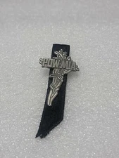 POW MIA Dagger Shaped Pin with Black Ribbon P16091 Dual Prong Silver Colored 