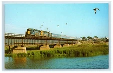Postcard San Diegan Amtrak Train No 777 c1972 Santa Fe Units 3232 and 3385 UNP