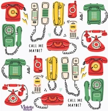 Violette Stickers Retro Telephones Phones Crafts Planner Supply Scrapbook