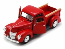 1940 Ford Pick-up Truck, Red Showcasts 73234 1/24 Scale Diecast Model Toy Car