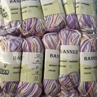 Bamboo Cotton Yarn 300g Multicolor Purple White Yellow Set Of Six-50g Skeins