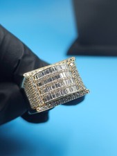 2Ct Baguette Cut Lab-Grown Diamond Men's Cluster Engagement Ring 14K Yellow Gold