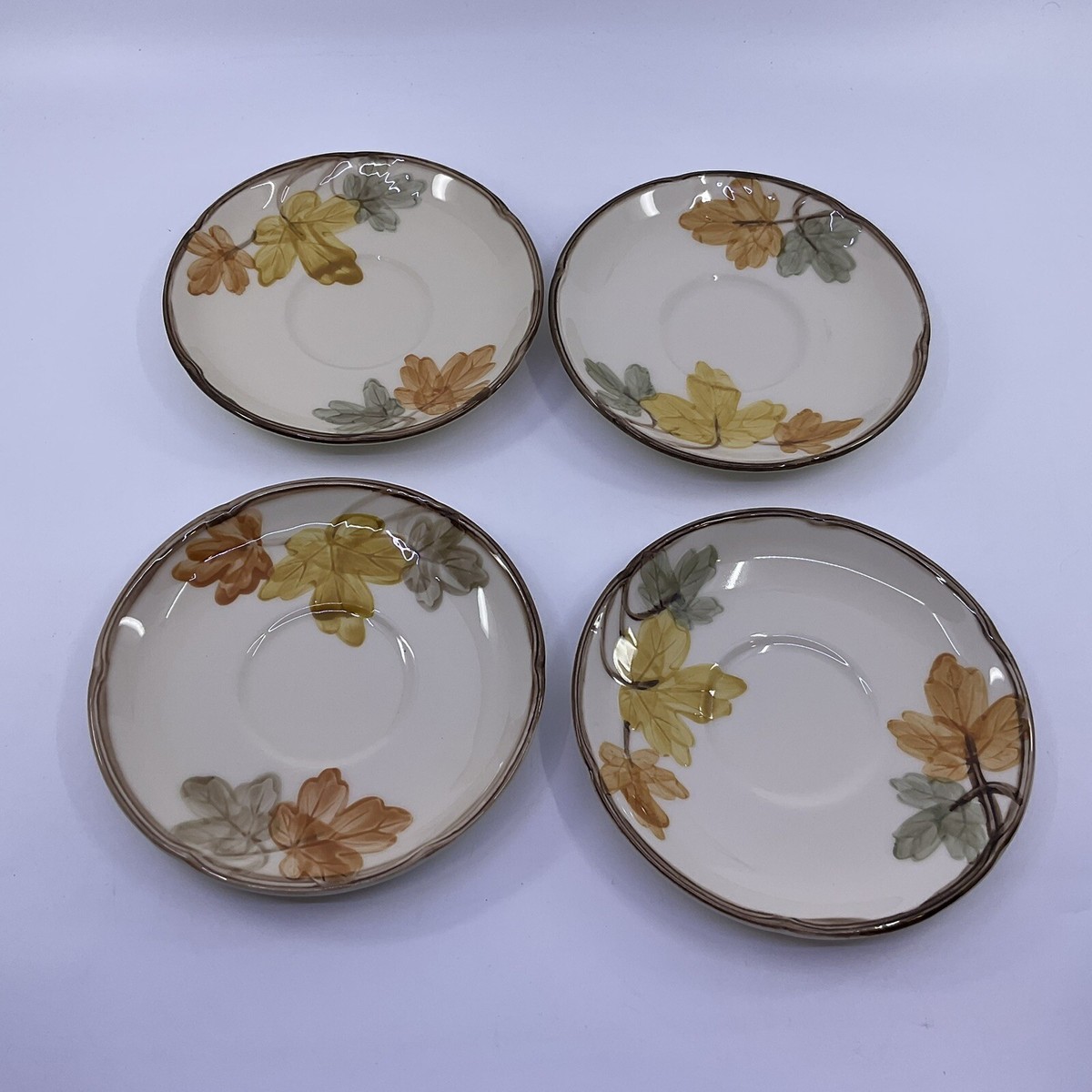 Franciscan Ware October Autumn Leaves Saucers 6