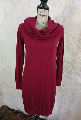 Express Women's Burgundy Knee-Length Sweater Dress Size Small