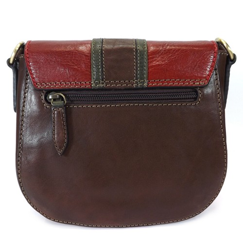 Gianni Conti Flap Front Shoulder Bag - Style: 973866 - Dark Brown Multi BNWT - Picture 3 of 6