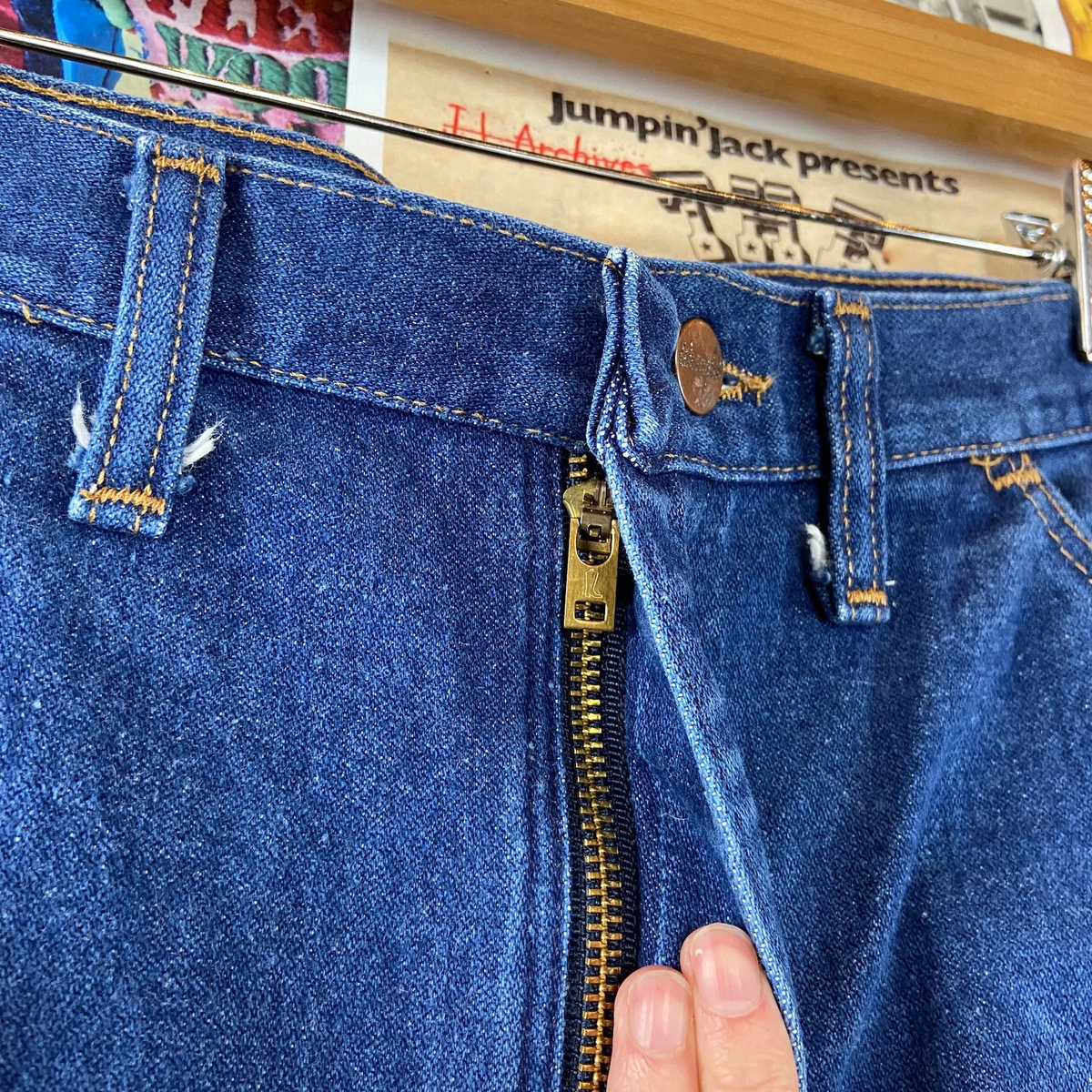Vintage 70s 80s Blue Wrangler Cowboy Cut Bootcut Denim Jeans 36x36
