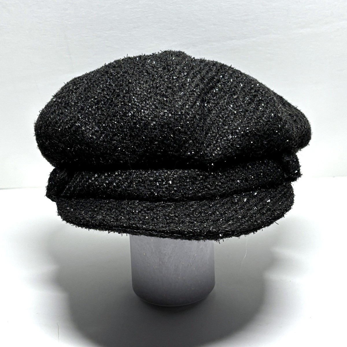 Sparkle Newsboy Cap Black Glitter Texture Baker Boy Hat  display picture 1