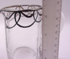 Vintage Silver Overlay Glass Creamer and Sugar Lacy Pattern Art Nouveau Pair — photo 6