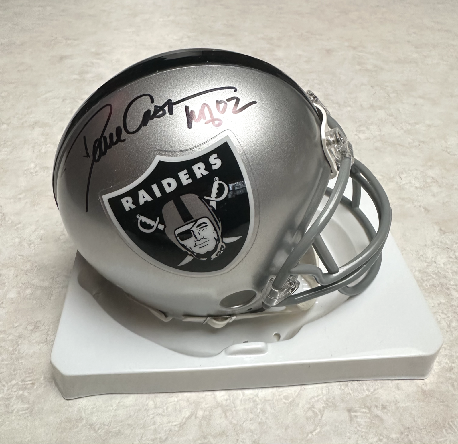 Casper Autographed Signed Las Vegas Raiders Dave Mini Helmet HOF '08 Schwartz 