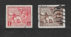 1924 KING GEORGE V  BRITISH EMPIRE EXPO 1d RED 1½d BROWN USED SG 430-431 REF 849
