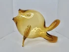HTF Vintage MCM Blenko Glass 5433 Guppy Fish Vase In Wheat 12.5” Stunning