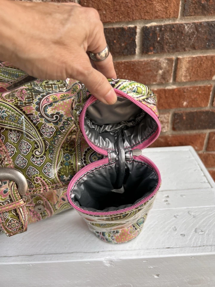 Bolsa de pañales para bebé mensajero con hebilla laminada Kalencom + portabiberones - Usada Foto 2 de 4